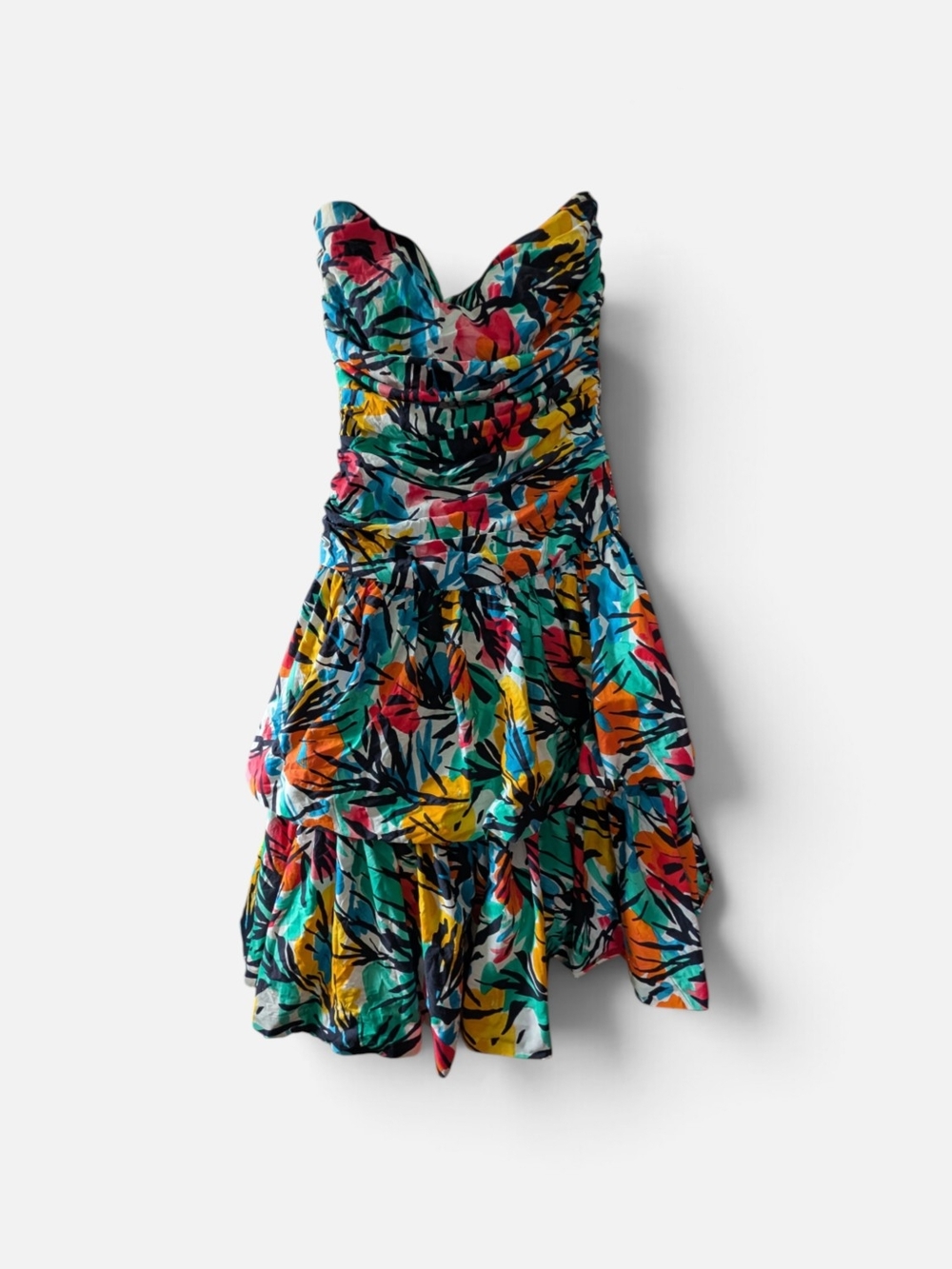 Kasper Bergdorf Goodman Vintage Strapless Tiered Dress Lined Ruffled